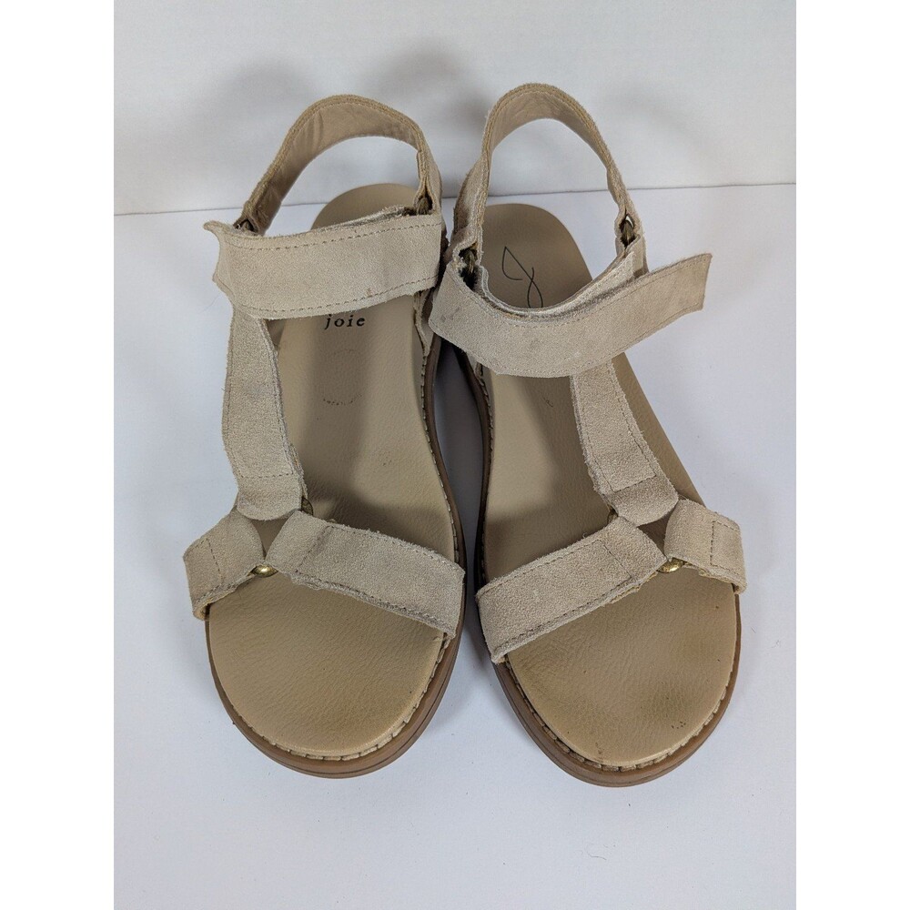 JOIE Women's Tan Suede Flat Strap Sandals Size 8